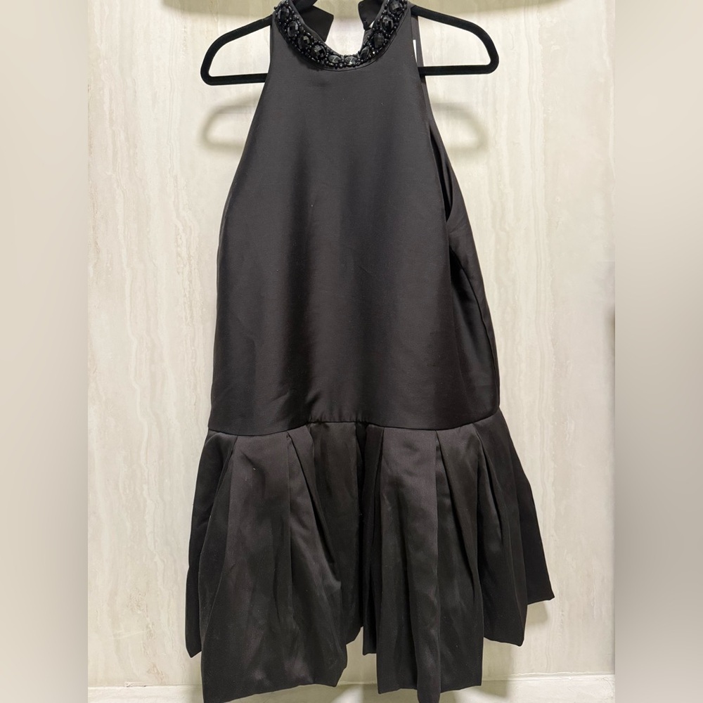H&M Drop Waist Embellished HighNeck Mini Dress